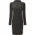 Pieces Dames/Dames Glitter Gebreide Bodycon Jurk met Hoge Kraag (Zwart)