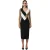Boss Florency viscose slanke midijurk voor dames (Zwart/Bruin/Wit)