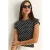 Gestipte Crew Neck Crop T-Shirt