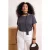 Trendyol Curve Dames Grijs Gestreept Kort Getailleerd Grote maten Blouses