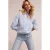 Tramontana gestreepte gebloemde blouse lichtblauw