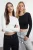 TRENDYOLMİLLA Dames Zwart Effen 2-pack Lang Getailleerd Blouses