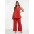 YOEK top met linnen koraalrood