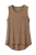 Mouwloze taupe top met zakdetail