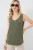 Gestructureerde V-hals Mouwloze Blouse