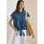 Cecil Dames Overhemdblouse met afhangende schouders in denimlook in Blauw