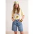 TRENDYOLMİLLA Dames Geel Grafisch Kort Oversized T-shirts