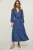 Navy midi-jurk met stropdassen