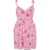 Trendyol Curve Dames Roze Bloemen Kort / Mini Mouwloos Casual Skater Grote maten Jurk