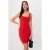 TRENDYOLMİLLA Dames Rood Effen Kort / Mini Mouwloos Bodycon Jurken