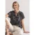 Street One Dames Shirt met afhangende schouders en split in de hals in Blauw