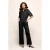Mart Visser straight regular waist broek met linnen zwart