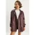 Dubbelgevoerde Faux Leren Trenchcoat