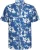 Petrol Short Sleeve Overhemd Bloemen Blauw