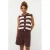 Ydence gestreept vest gebreid bruin