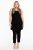 YOEK cropped slim fit tregging DOLCE van travelstof zwart