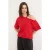 TRENDYOLMİLLA Dames Rood Effen Kort Oversized T-shirts