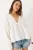 Textured V-hals Crop Blouse met Strik