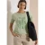 Cecil Dames Shirt met ronde hals en opdruk op de voorkant in Groen