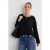 TRENDYOLMİLLA Dames Zwart Effen Lang Oversized Sweatshirts