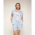 Gestreepte blouse met borduursels en korte mouwen met omslag