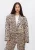Alix the Label Blazer Dames Ladies Woven Animal Cropped Blazer,