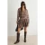 TRENDYOLMİLLA Dames Bruin Geruit Kort / Mini Lang Blousejurk Jurken