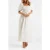 Forever New Nadia Square Neck Linen Midi Porcelain