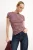 TRENDYOLMİLLA Dames Roze Gestreept Kort Getailleerd Blouses