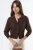 Casual Crew Neck Geknopte Crop Jas