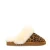 Manfield suède pantoffels met panterprint cognac/ecru