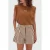 JOSH V regular high waist gestreepte casual short bruin
