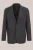 Van Gils – Heren regular fit blazer van wolmix met visgraat patroon – Regular fit – Donkergrijs gemeleerd – Wol –