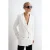 TRENDYOLMİLLA Dames Wit Effen Lang Regular fit Blazers