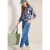 Cecil Dames Shirt met 3/4 mouwen en knoopdetail in Blauw
