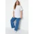 Trendyol Curve Dames Wit Effen Kort Relaxed fit Grote maten T-shirts