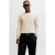 JACK & JONES ESSENTIALS katoenen regular fit gebreide gemêleerde trui – greige