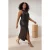 Trendyol Curve Dames Goudkleurig Effen Midi Mouwloos Stijlvol/Avond Recht Grote maten Jurk
