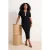 Trendyol Curve Dames Zwart Effen Midi Kort Casual Bodycon Grote maten Jurk