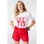 MS Mode rechtvallend T-shirt Plus Size met print – wit