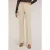 Motivi Drill Flared Trousers With Contrast Stitching Beige