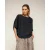 T-shirt met vleermuismouwen en boothals met omslag