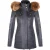 Dames slim fit leren parka-jas met capuchon-Northam