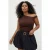 Trendyol Curve Dames Bruin Effen Mouwloos Getailleerd Grote maten Blouses