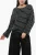 Gebalanceerde streep VARSITY linnenmix blouse in zwart