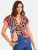 love & roses Shirt  blauw / bruin / perzik / pink