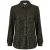 Yumi Dames-shirt met pailletten, normale pasvorm en lange mouwen (Zwart)