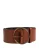 Dolce & Gabbana Heren Bruin Leren Brede Taille Metalen Ronde Gesp Riem