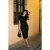 TRENDYOLMİLLA Dames Zwart Effen Midi Kort Stijlvol/Avond Bodycon Jurken
