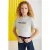 Cropped T-shirt met ronde hals en print